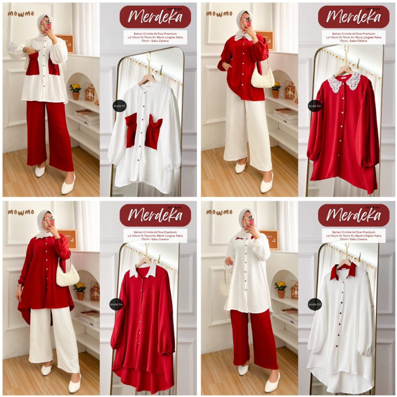 Jual MERDEKA SET BLOUSE BY MOWMOW BAJU MERAH PUTIH KEMERDEKAAN RI