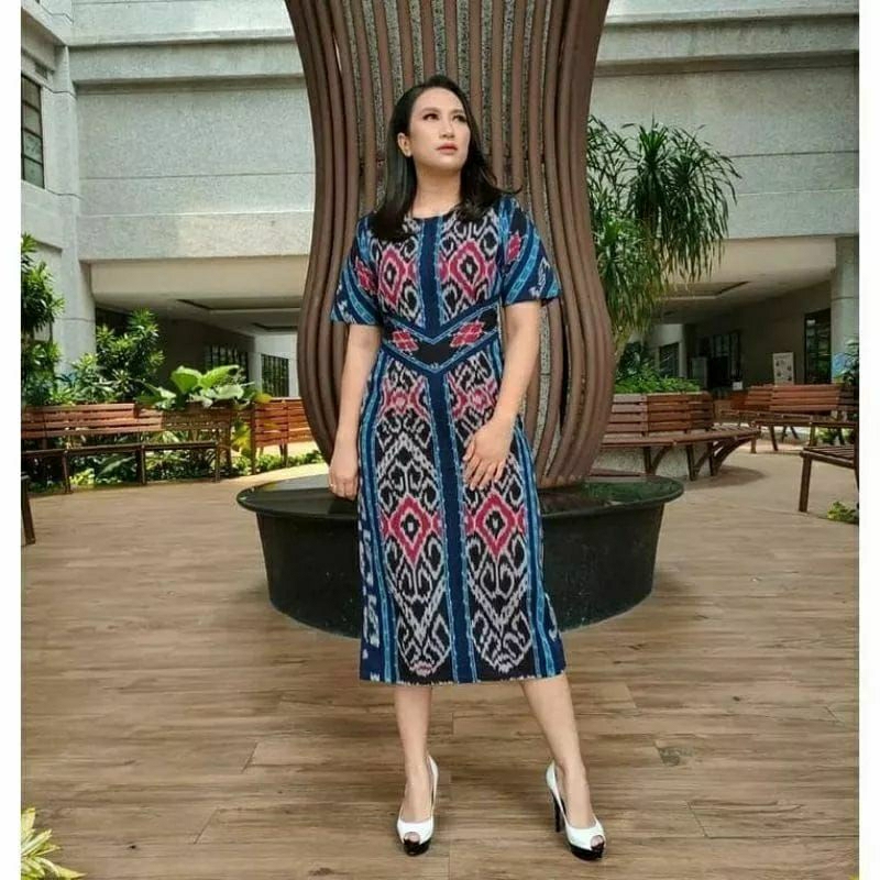 Jual READY STOK DRESS TENUN MIDI DRESS SET COUPLE TENUN SARIMBIT