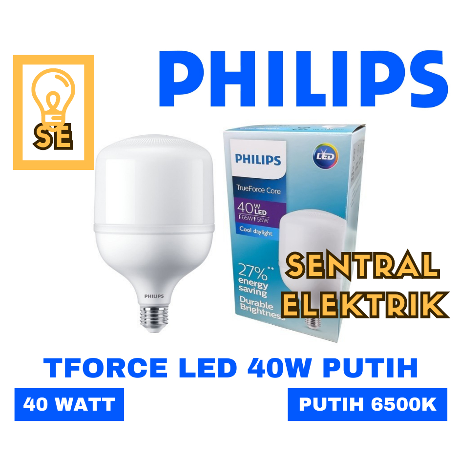 Jual Lampu Led Bulb 40W 40 Watt 40 W 40watt Putih Trueforce Capsul