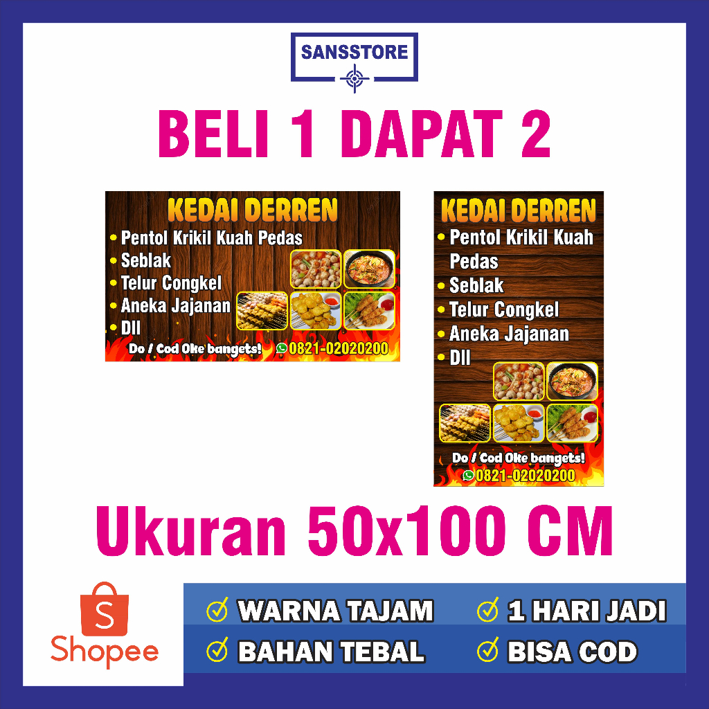 Jual BANNER WARUNG SPANDUK WARUNG BANNER BENNER BENER BALIHO Shopee