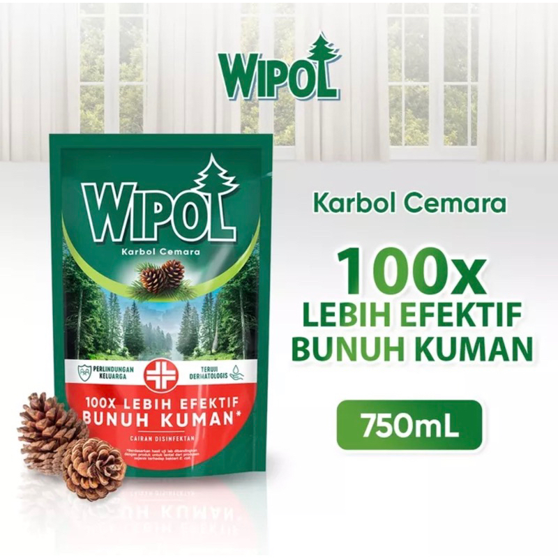 Jual Wipol Karbol Cemara Refill 750ml Shopee Indonesia