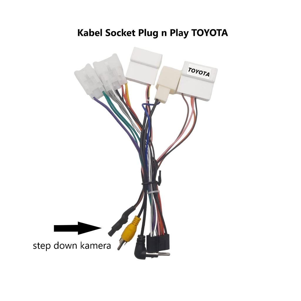 Jual Kabel Soket PNP Head Unit Android TOYOTA Step Down Kamera Mundur