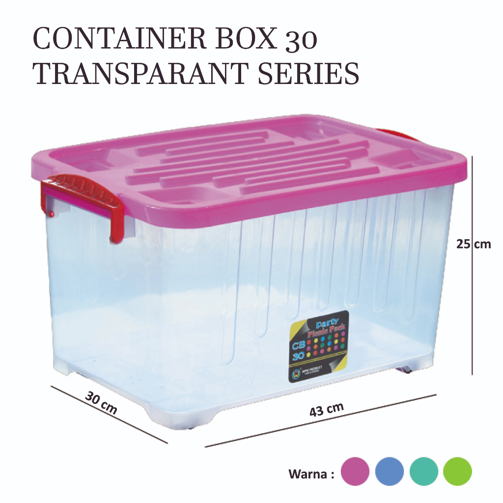 Jual Container Box Transparan Ada Roda Cb Plastik Bening