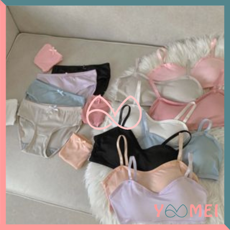 Jual Yoomei Setelan Bra Dan Celana Dalam Polos Dalaman Set Wanita