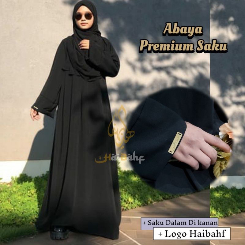 Jual Abaya Syari Basic Polos Gamis Hitam Dress Arab Turkey Jetblack