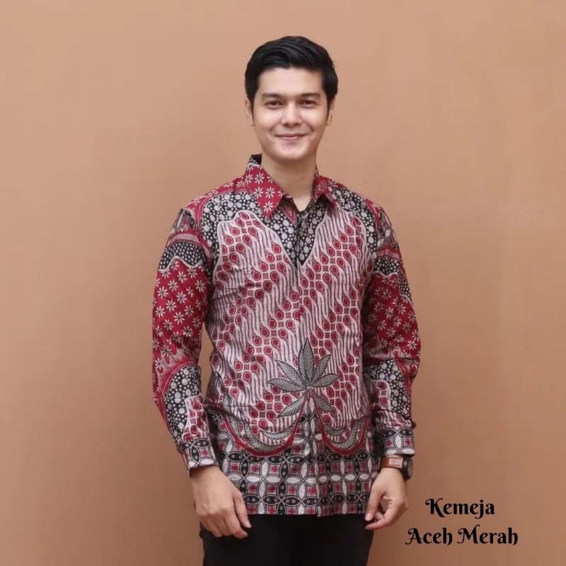 Jual Baju Batik Pria Lengan Panjang Motif Akar Marun Kemeja Batik Pria