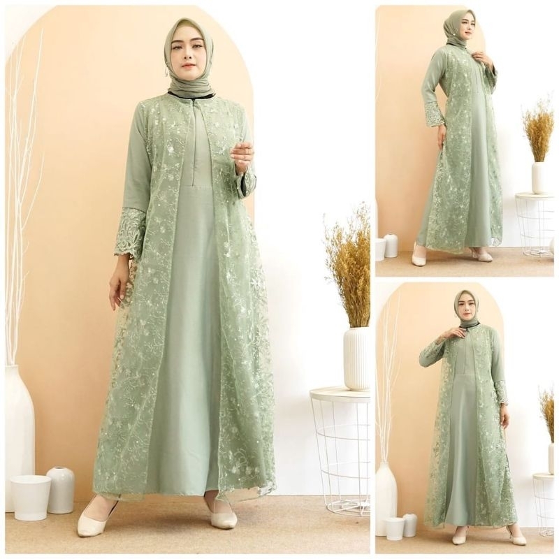 Jual Gamis Hena S M L Xl Xxl Busui Tile Bordir Premium Mutiara Maxi