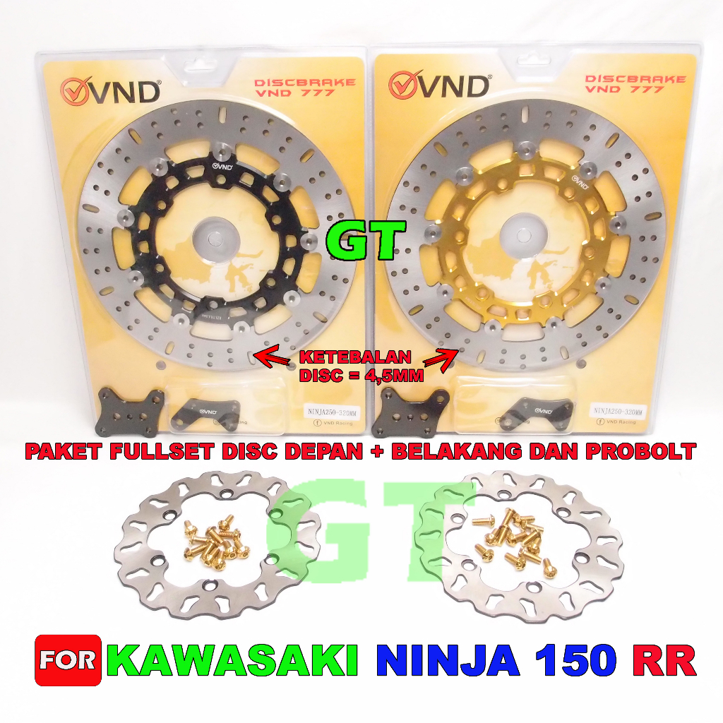 Jual PIRINGAN DISC 320MM VND RACING KAWASAKI NINJA RR 150 FULLSET