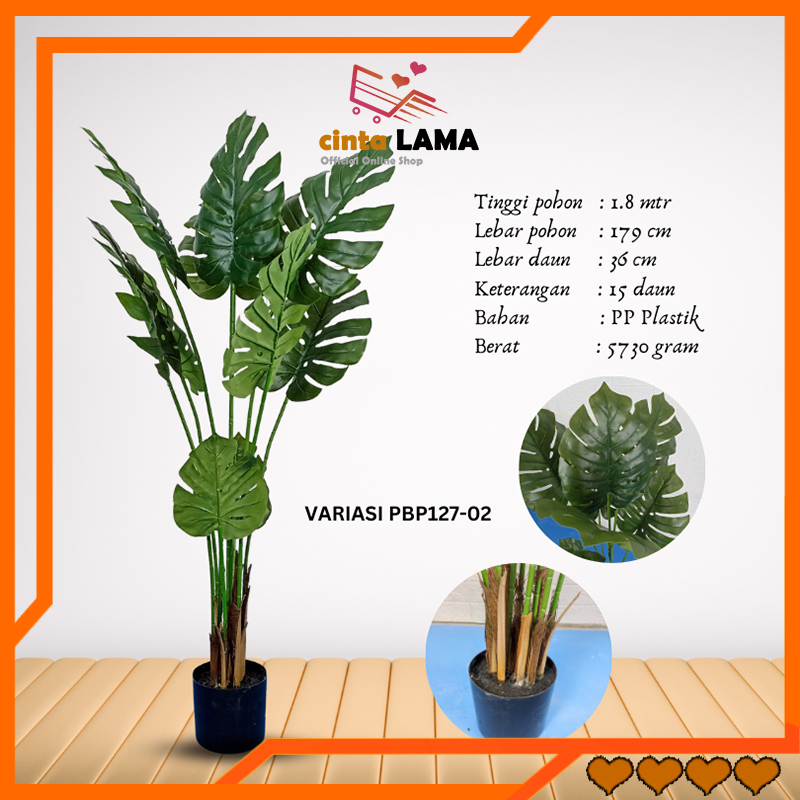 Jual Cinta Lama Pohon Monstera Plastik Tinggi 1 8 Meter Tanaman