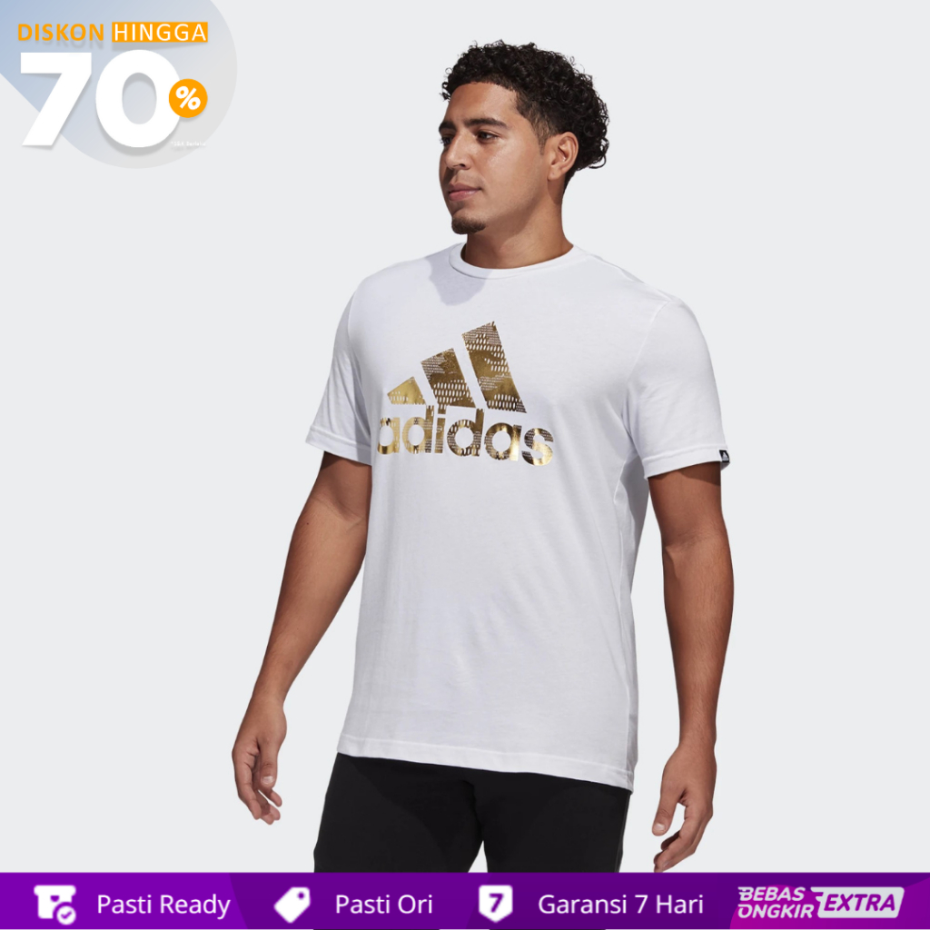 Jual Kaos Adidas Sportswear Pria Foil Logo Graphic Tee White Shopee