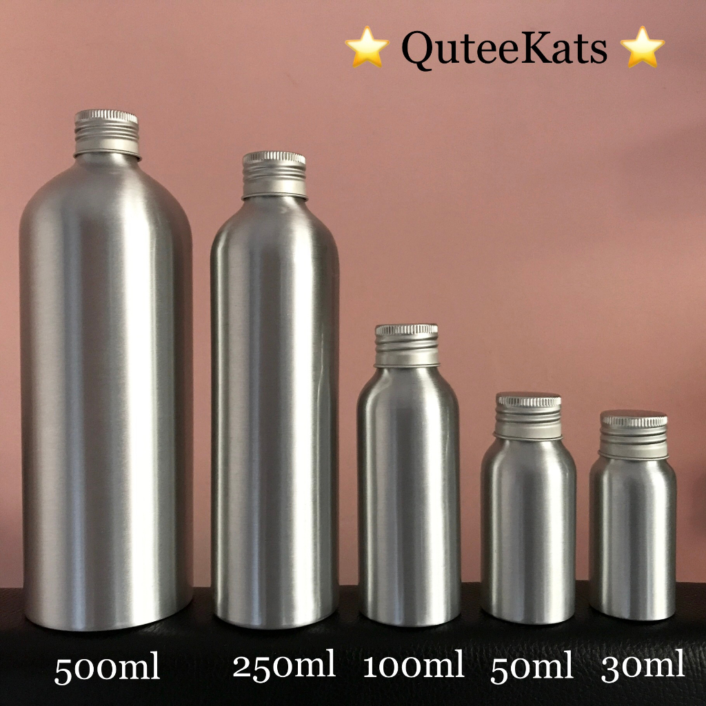 Jual Botol Aluminium Besar 500ml 250ml Dengan Tutup Aluminium Ulir Atau