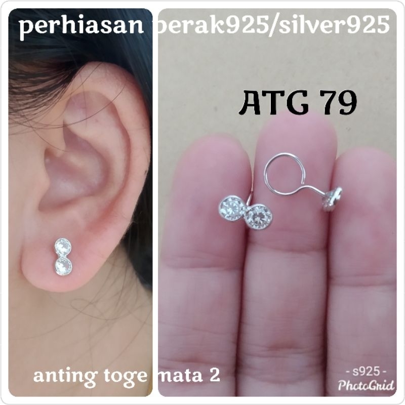 Jual ANTING TOGE MATA 2 PERAK ASLI 925 LAPIS MAS PUTIH ATG 79 Shopee