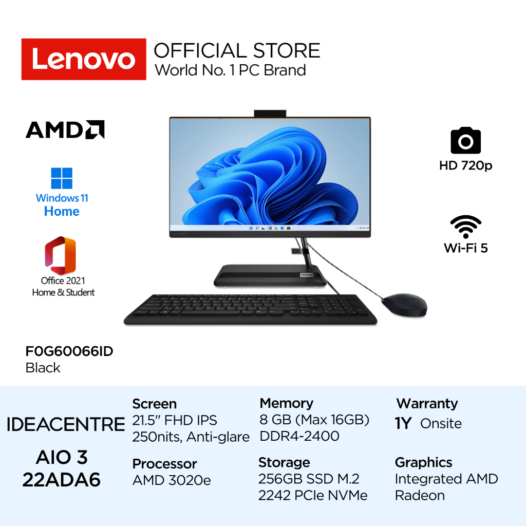 Jual Lenovo Pc Ideacentre Aio Ada Amd E Win Home Ohs Gb