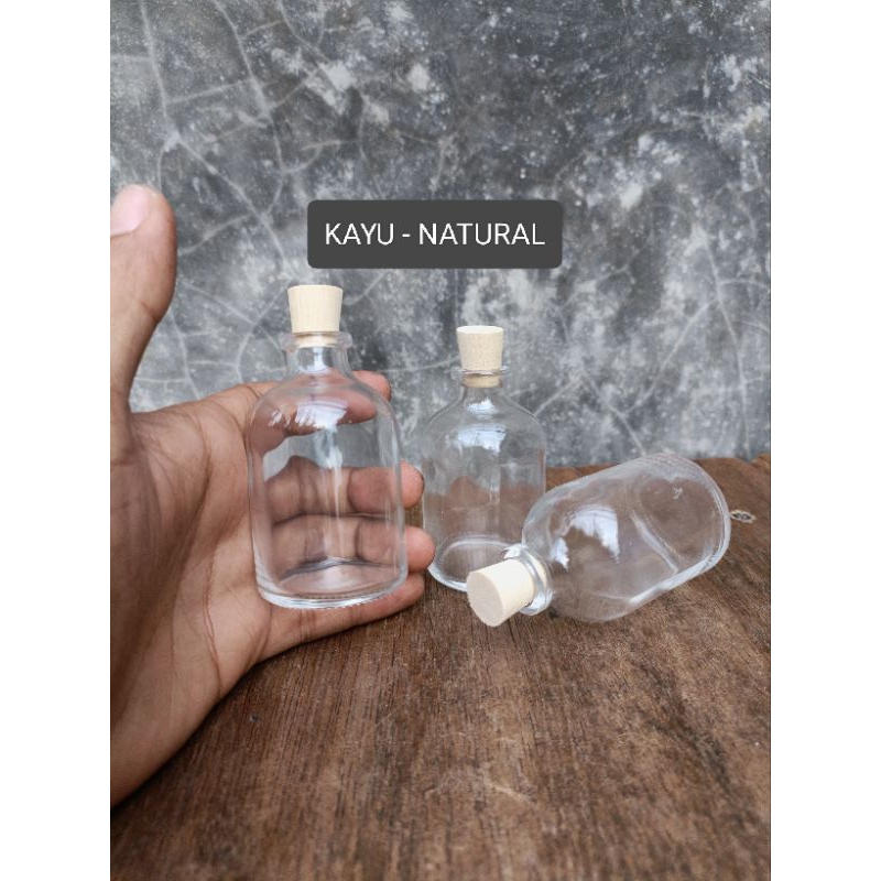 Jual Botol Kaca Vial Ml Bening Ml Tutup Kayu Gabus Plastik