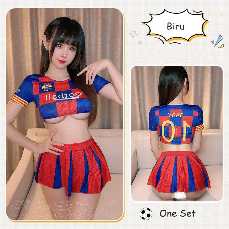 Jual Lingerie Sexy Hot Cosplay Seragam Sepak Bola Gadis Set A