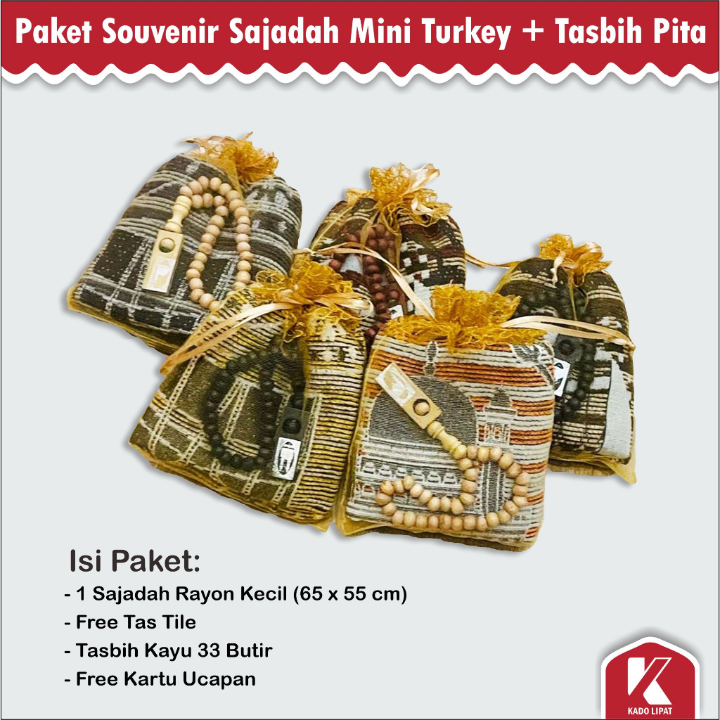 Jual Hampers Sajadah Muka Free Tasbih Kayu Souvenir Tahlilan Tasyakuran