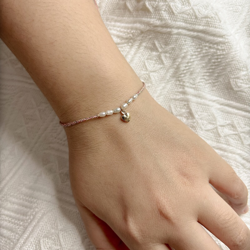 Jual Moodrock Laura Bracelet Gelang Tali Mutiara Pearl Dengan Love