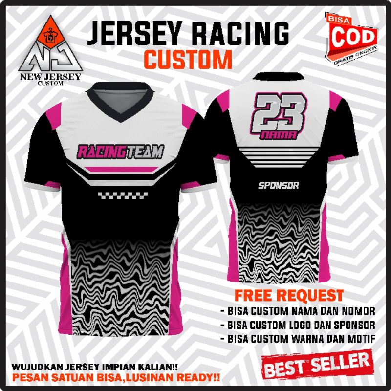 Jual Kaos Jersey Racing Custom Desain Bebas Request Warna Nama Nomor