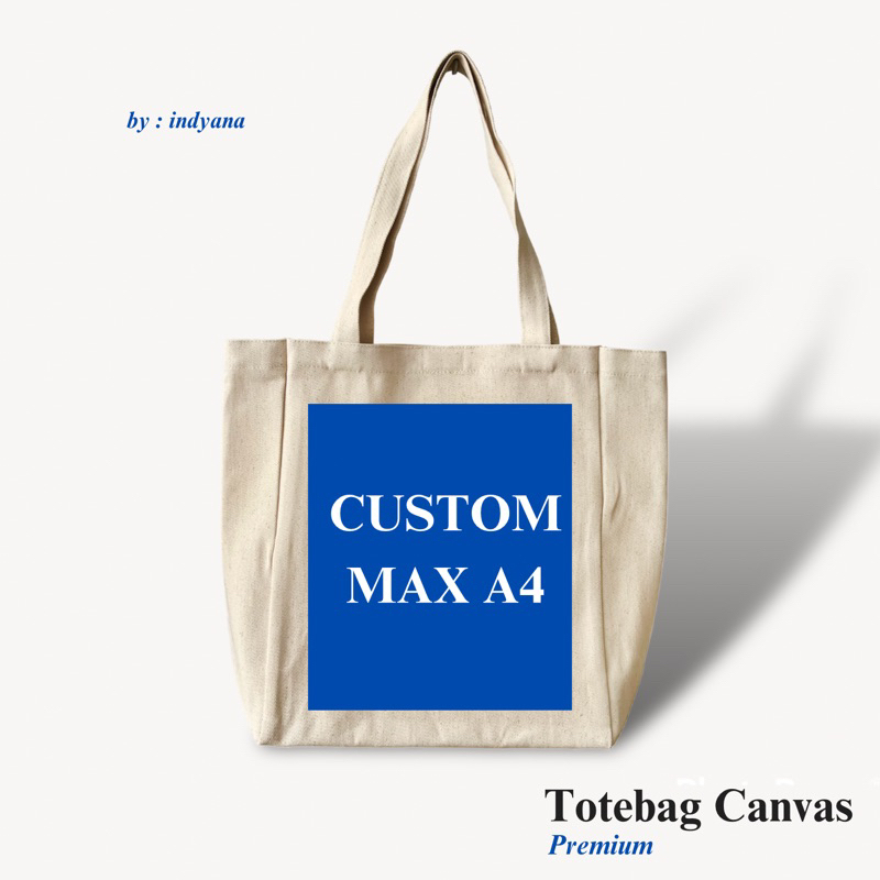 Jual Indyanastuff Tas Tote Bag Custom Resleting Canvas Tebal Premium