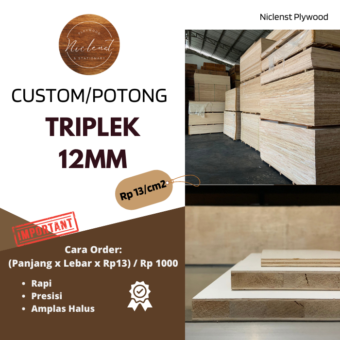 Jual Triplek 12mm Custom Multiplek 12mm Custom Ukuran Shopee Indonesia