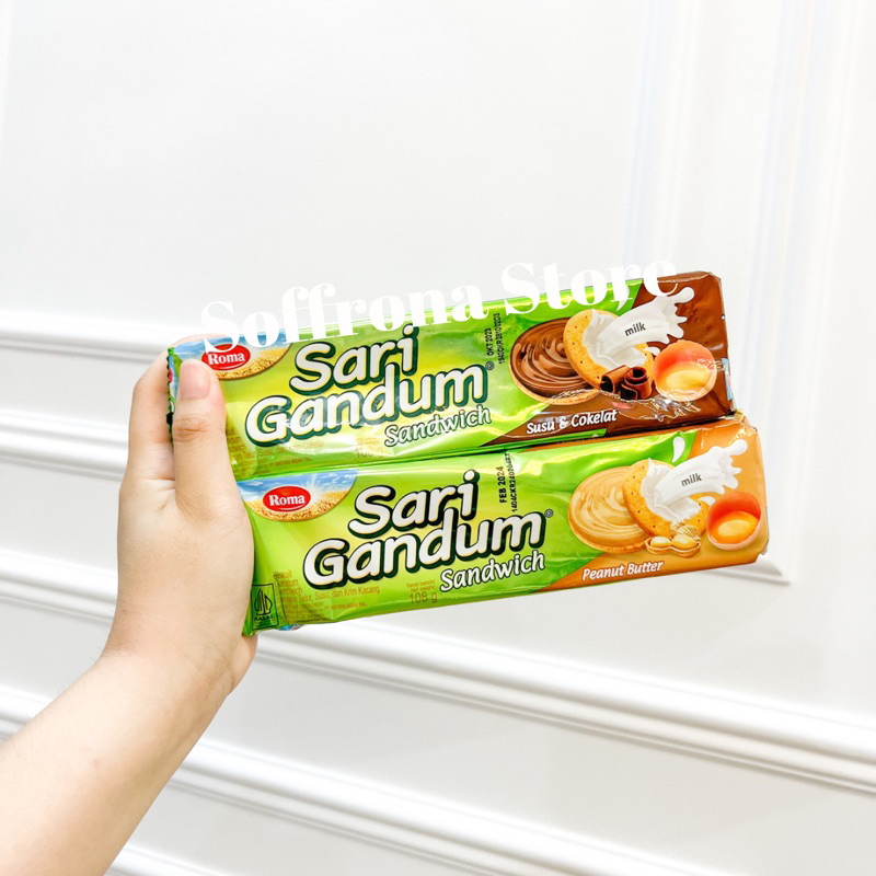 Jual Sari Gandum Sandwich Rasa Susu Cokelat Dan Peanut Butter Ready