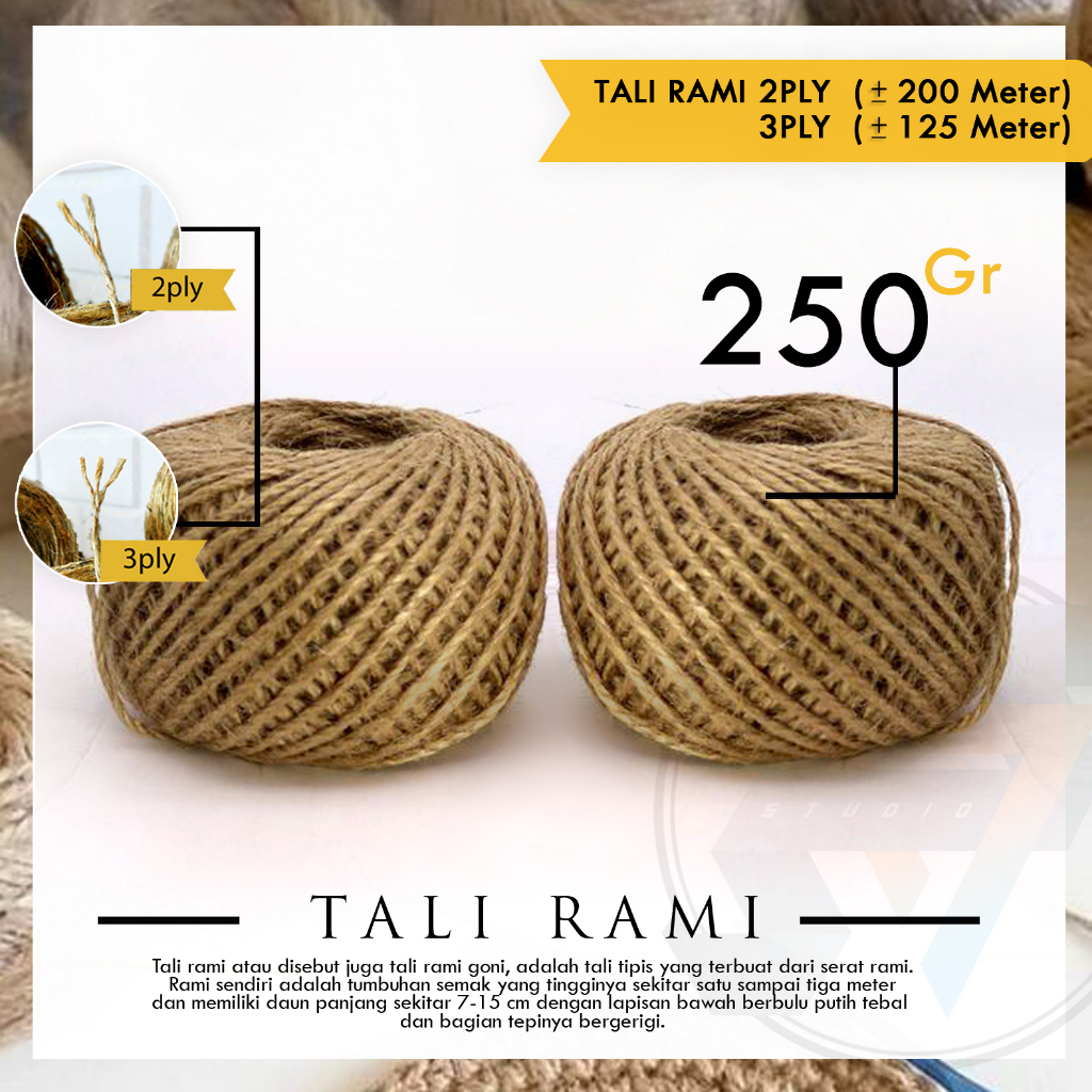 Jual Tali Rami Goni 2ply 200m 3ply 125m Berat 250gram Shopee Indonesia