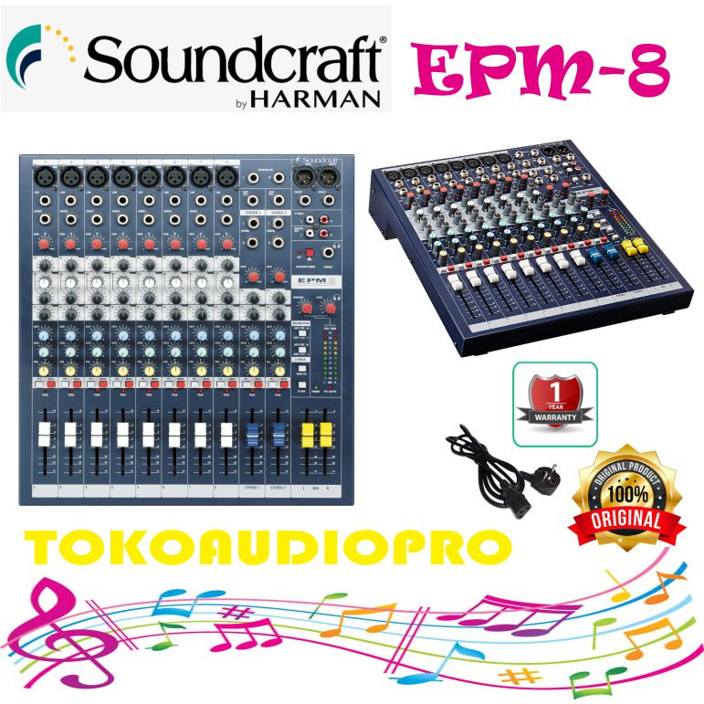 Jual Mixer Soundcraft EPM8 8 Channel Multi Format Mixer Original Epm 8