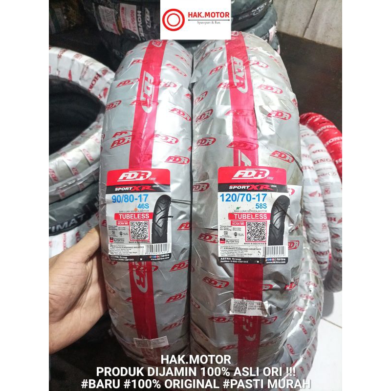 Jual Sepasang Ban Tubeless Sport Fdr Sport Xr Evo Vixion New