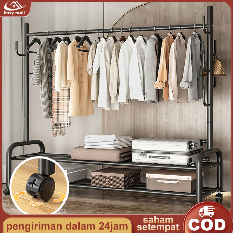 Jual Rak Baju Gantung Besi Jemuran Portable Stand Hanger Hanger Display