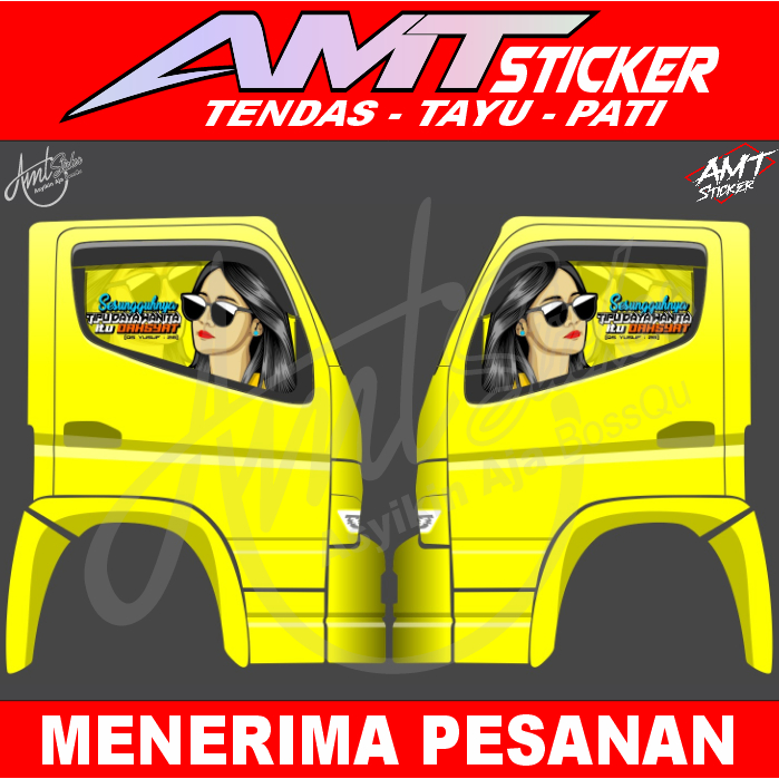 Jual Stiker One Way Sticker Kaca Samping Cewek Truk Canter Bisa