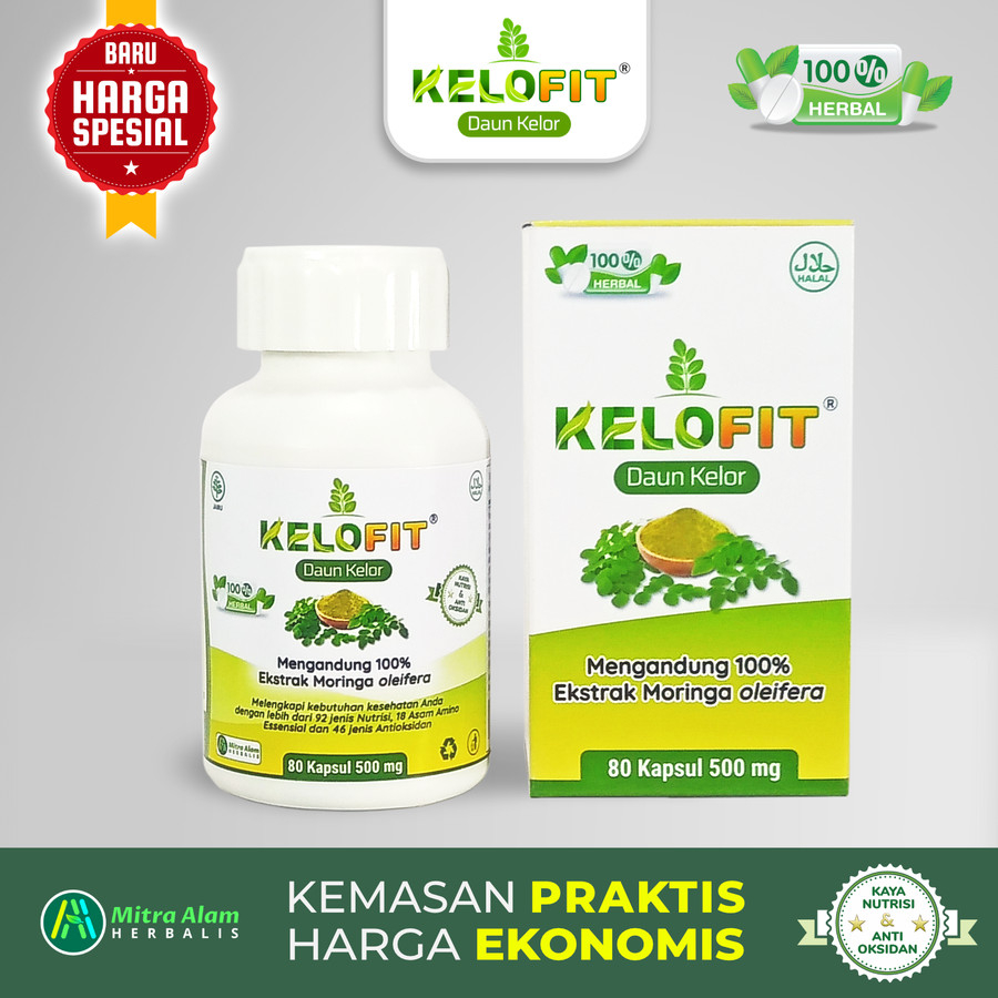 Jual KAPSUL DAUN KELOR KELOFIT MORINGA OLEIFERA 80 Kapsul 500mg