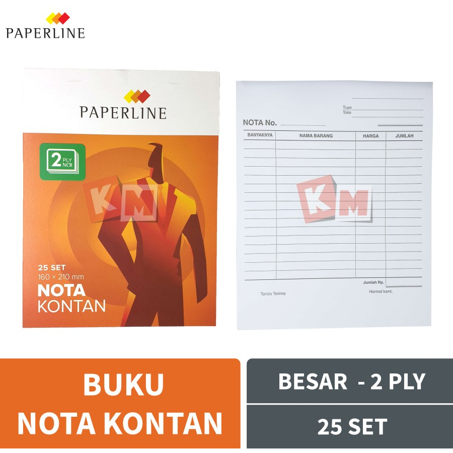 Jual Buku Nota Kontan Besar 2 Ply Rangkap Paperline Isi 25 Set PPL B2