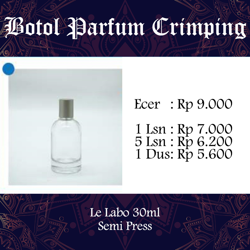 Jual BOTOL PARFUM CRIMPING Le Labo 30ml Semi Press Shopee Indonesia