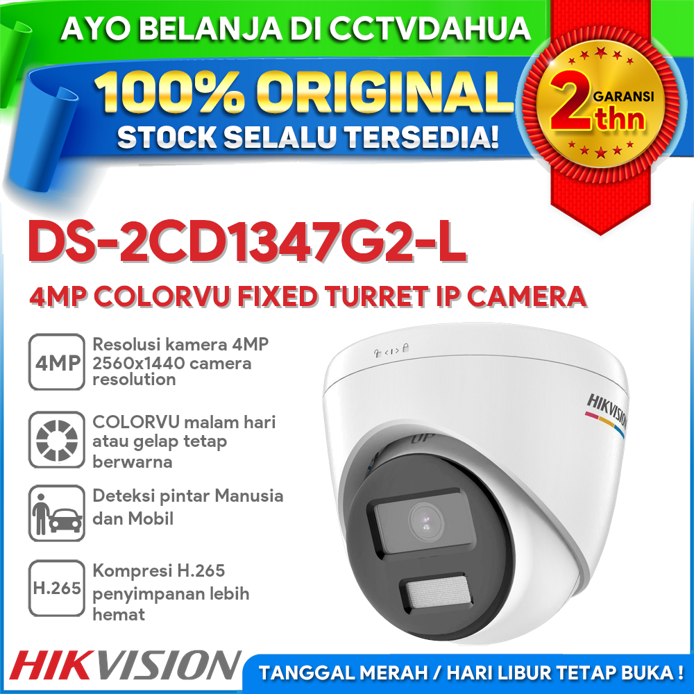 Jual Hikvision Ds Cd G L Mp Colorvu Md Fixed Turret Network