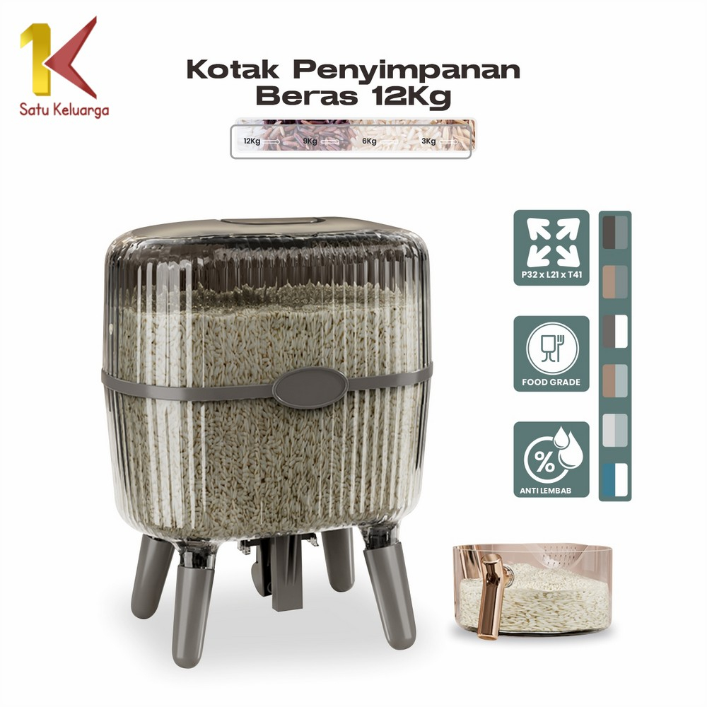 Jual Satu Keluarga Dispenser Beras 12KG C841 Rice Box Storage Kotak