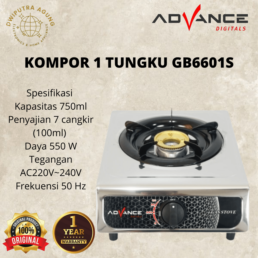 Jual Kompor Tungku Advance Gb S Body Full Stainless Steel Shopee