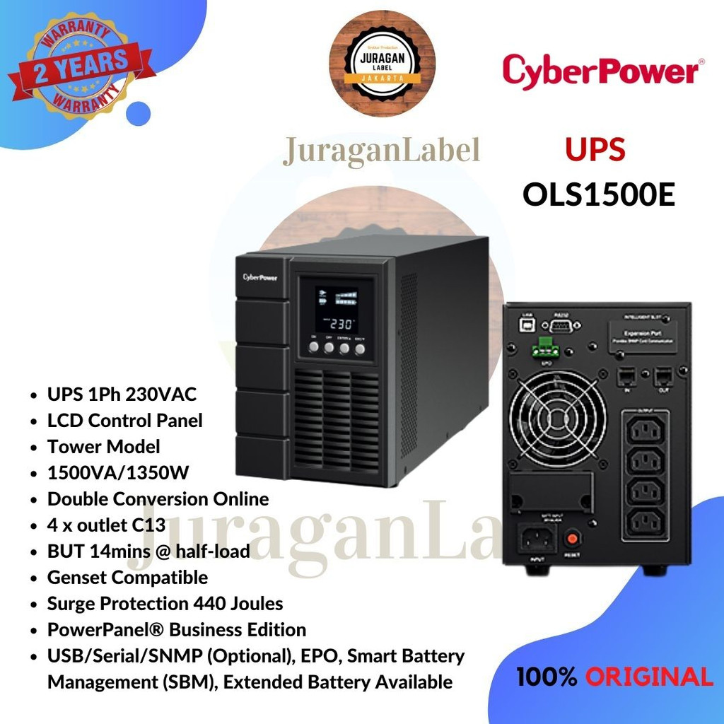 Jual CYBERPOWER UPS OLS1500E 1500VA 1350WATT 4 X Outlet C13 Garansi