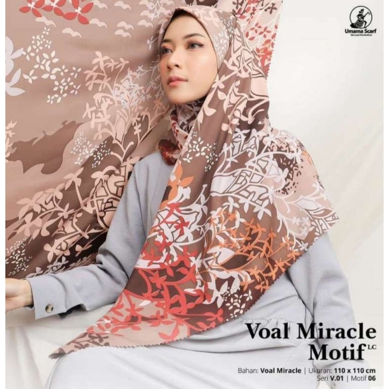 Jual Jilbab Krudung Segi Empat Umama Scarf Voal Miracle Motif Icon