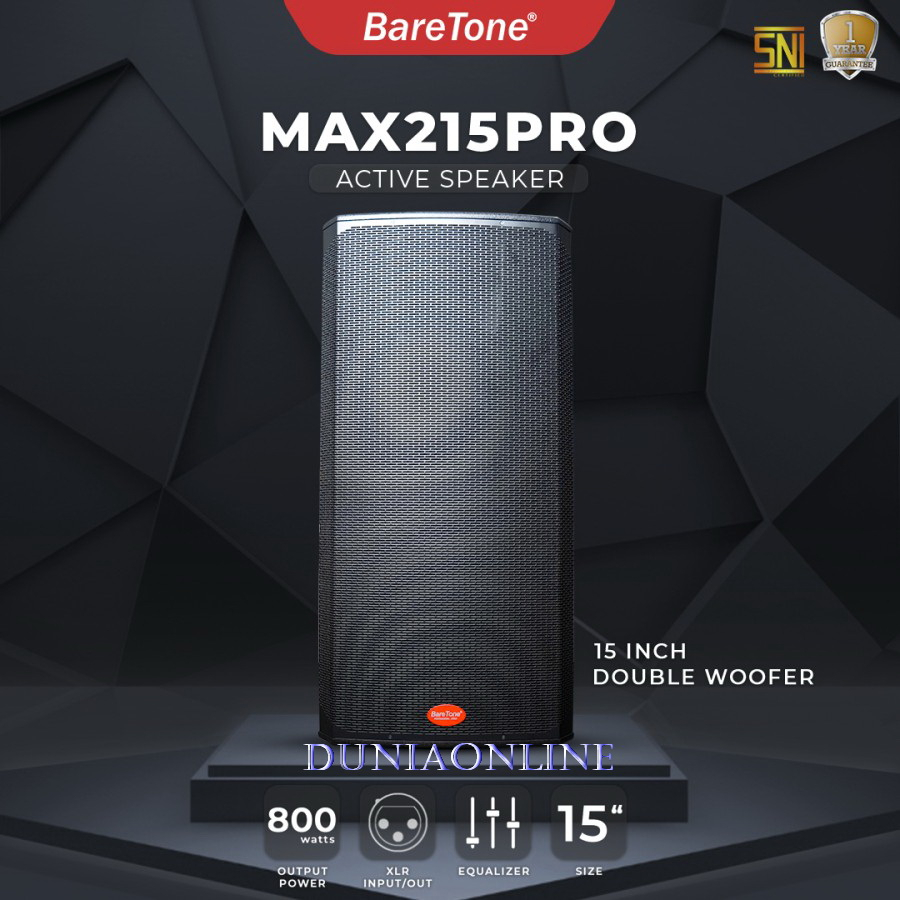 Jual SPEAKER AKTIF DOUBLE 15 INCH BARETONE MAX215PRO MAX 215PRO