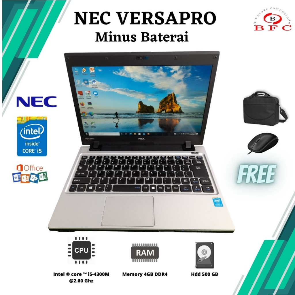 Jual Laptop NEC VersaPro Intel Core I5 4300 RAM 4 GB HDD 500 GB MURAH