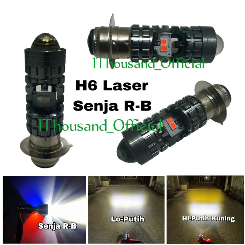 Jual Lampu Utama Motor Bebek Matic H6 Laser Cahaya High Low Plus Senja