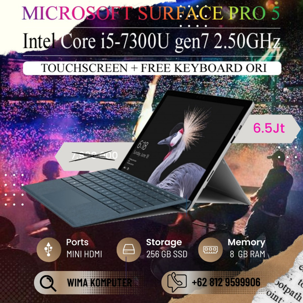 Jual MURAH Microsoft Surface Pro 5 Core I5 GEN7 TouchScreen 12 5 Inch