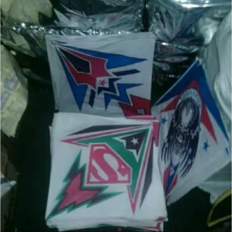 Jual Layangan Sablon Sortiran 1 Bal Uk 70 65 55 Cm Isi 500 Pcs