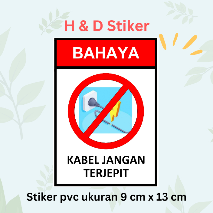 Jual Stiker Pvc Bahaya Kabel Terjepit Shopee Indonesia