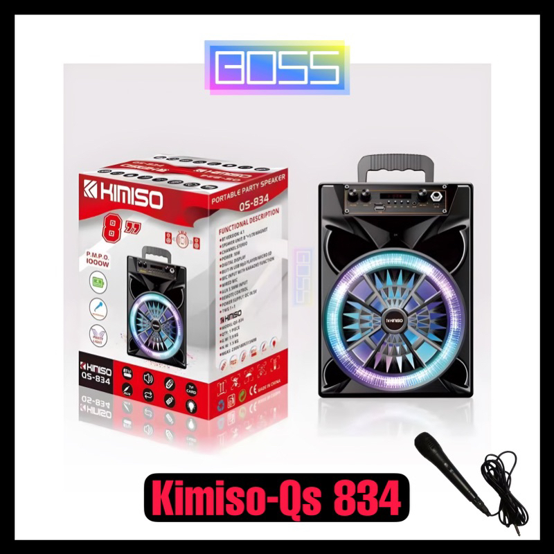 Jual Speaker Bluetooth Portable Karaoke Kimiso Qs Led Inch With