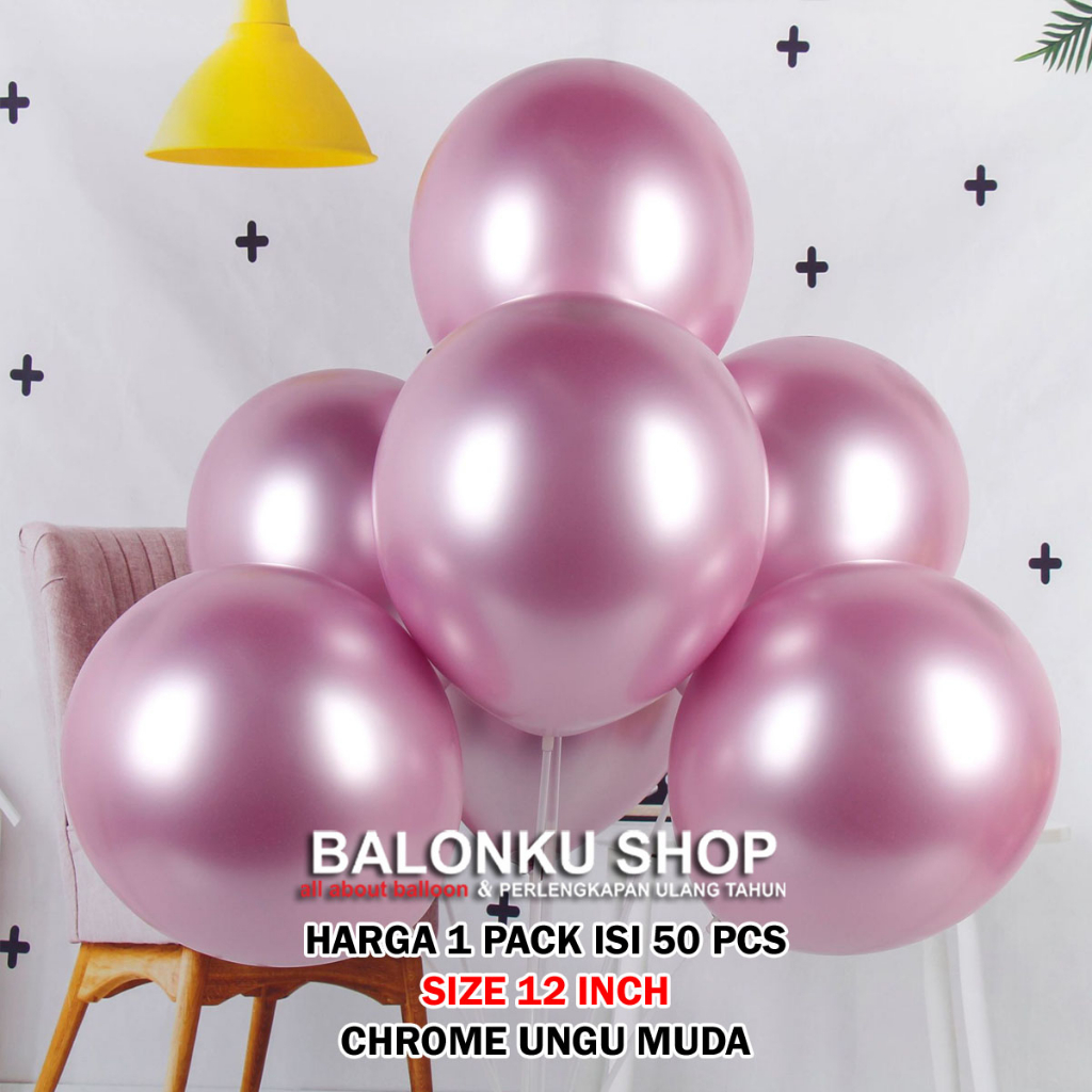 Jual Balon Latex Chrome 12 Inch Isi 50 Pcs Balon Chrome Isi 50 Pcs