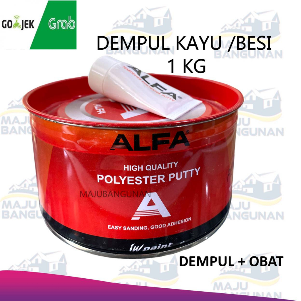 Jual DEMPUL ALFA 1 KG DAN OBAT HARDENER DEMPUL ALFA MOBIL MOTOR