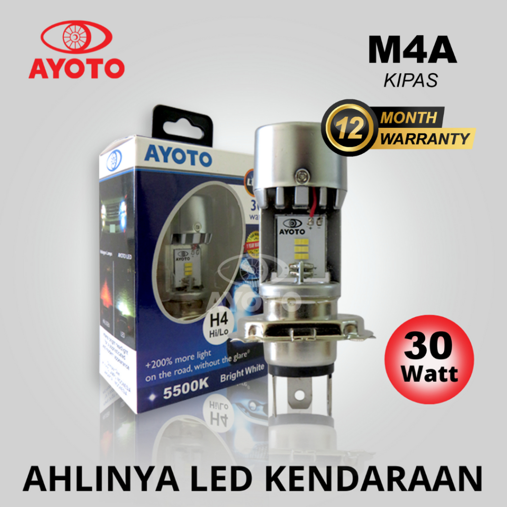 Jual Lampu Depan AYOTO Motor Vixion H4 Led Ac Dc M4A 30 30 Watt Hi Low