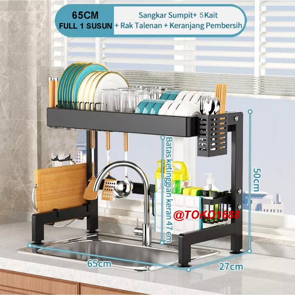 Jual Rak Piring Wastafel Hitam Rak Dapur Peralatan Dapur Rak Cuci