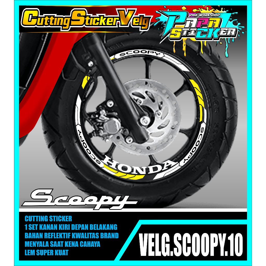 Jual Stiker Velg Scoopy Cutting Sticker Velg Honda Scoopy Cutting